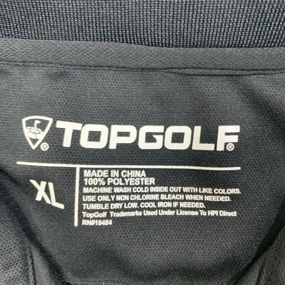 TopGolf Polo Shirt Mens XL Extra Large Black Moisture Wick Collared Short Sleeve - Picture 5 of 10